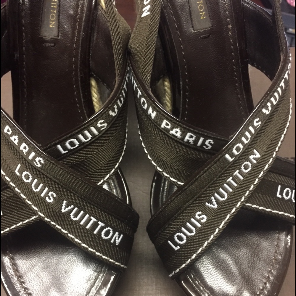 Louis Vuitton Brown Wedges